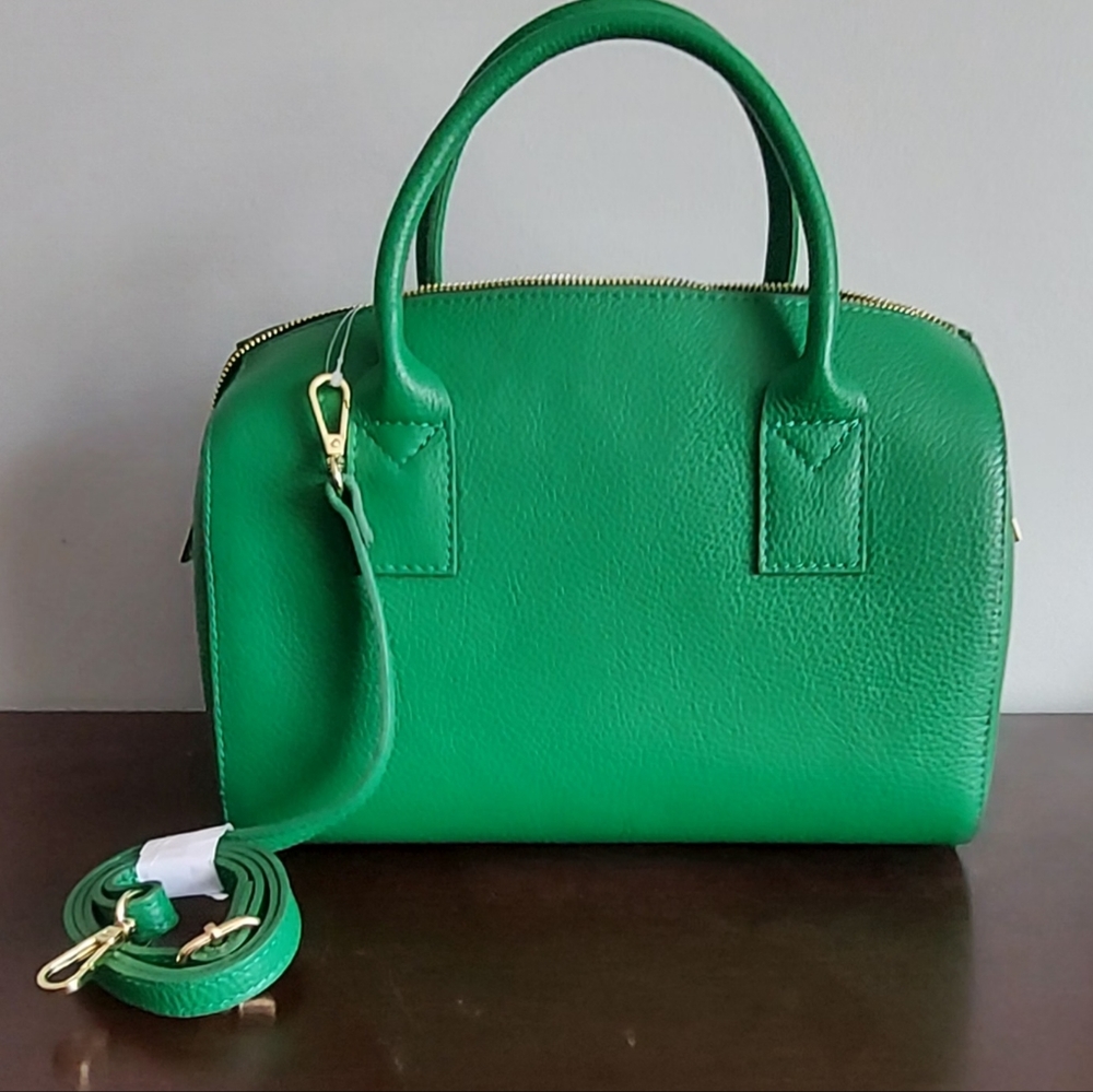 Green Italian leather handbag